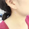 أقراط متدلية 585 Purple Gold مطلية 14K Rose زقاب زقفية طويلة للثلج للنساء