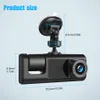 Carro de 3 canais DVR HD 1080p 3 lentes dentro do veículo Dash Cam de três maneiras Câmera DVRS Registrador de vídeo Dashcam Camecam C309