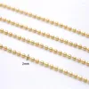 Ketten 10 m koreanische Version von verkupfertem 14 Karat farbkonservierendem Gold 2 mm Perlen-Charms-Kette, handgefertigtes Halsketten-Armband-DIY-Material