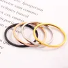 Anéis de banda jhsl 1mm pequeno mini aço inoxidável, mulheres simples anéis de ouro rosa preto jóias de moda nos EUA 3 4 5 6 7 8 9 10 G230317