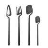 Conjuntos de utensílios de jantar 4pcs conjunto de utensílios de mesa fosco de cozinha prateada 304 lava -louças de faca de jantar de aço inoxidável