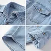 Kids Shirts Casual Big Boy's Shirts Spring Autumn Long Sleeve Denim Shirt Teeneage Kids Jeans Clothing for Boys Tops 100-170cm 230317