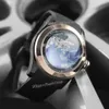 Mens Watch Automatic Movement Fisheye glass Beautiful earth dial Rubber strap Astronaut Transparent background Wristwatch 47mm