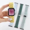 Correas Banda Color caramelo Transparente 3 cuentas PC Pulsera de acrílico Pulseras para Apple Watch 38/40/41 mm 42/44/45 mm Correa compatible con iWatch Series 3 4 5 6 7 8 Ultra