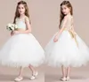 Meisjesjurken Flower 2023 Appliques Kinderen met korte mouwen prinses voor bruiloften eerste communie -jurk optocht jurk