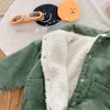 Strampler MILANCEL Baby-Strampler Cord-Overalls Pelzfutter Mädchenkleidung Fleece-Oberbekleidung 230317