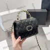 23P Womens Top Handle Totes Vanity Bags Clasic Mini Flap Quilted Caviar Leather Calfskin 3 Colors Cosmetic Case Card Holder Con Purse Handbags 15X10CM/18x10cm