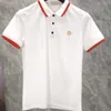 Men's Polos Designer h Embroidered men polo shirt t Cotton Short-sleeved Oversize Lapel Sweat Mens Business Casual Shirt xxxl 5EJD