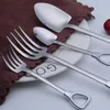 Dijkartikelen sets 2 pc's/kavel roestvrijstalen lepels vork schop schopvorm sleutel tabelgift home cadeau mooi handgreep flatware