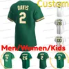 Personalizado 28 Matt Olson Jersey 26 Matt Chapman Ricky Henderson Reggie Jackson Khris Davis Fiers 50 Camisetas de béisbol Hombres Mujeres Niños