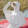 レディースジャケット女性サンプロテクションコートアウトドアスポーツ夏アンチューフアイスシルク冷却服日焼け止めのフード付きソリッドカラーシャツ