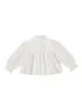 Barnskjortor Spring Autumn Korean Sweety Girls Cotton French Court Style Baby White Shirt Baby Lotus Collar Long Sleeve Lace Top Blus 230317