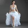 Stage Wear #878 Professional Orient Dancewear Belly Dance Outfit Set Beaded Bra B/C Cup Wave Skirt Egypt Women Costumes