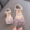 Sneakers Sweet Girl Princess Shoes Fashion Pearl Bow Baby Shoes Kids Party Children's Dance Little Girls Leather Shoes G83 230316