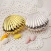 Enveloppe cadeau 4pcs Gold / Silver Shell Plastic Candy Boîte de maquillage Boîtes de rangement Boîtes de rangement de mariage Baby Shower Party Favor Decor