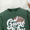 Hoodies Sweatshirts -09-20 LIORITIIN 0-3 Years Toddler Baby Boy Girl Autumn Football Season Sweatshirt Långärm Rugby Print Game Day kläder 230317