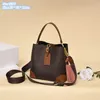 Fábrica al por mayor bolsos de hombro para mujer 2 colores elegante estampado de lunares retro bolso de cubo contraste cuero bolso de moda cinturón decorativo mujer mochila 929 #