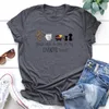 Kadın Tişörtleri Renkli Leopar Cross Pet benim en sevdiğim şeyler T-Shirt Komik Grafik Pamuk Kadınlar Moda Günlük Unisex Tshirt Top Tee