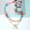 Halsband Dame Boho Mode Silikon Perlen Halskette Für Frauen Trendy Bunte Shell Anhänger Sommer Meer Zubehör Schmuck