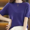 Women's T-Shirt BELIARST 100%Pure Cotton Short Sleeves Summer Women's Round Neck Pullover Top Loose Knitted Strap Vest Fashion T-Shirt 230317