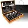 Dinnerware Sets Stainless Steel Kitchen Cutlery Storage Box Luxury Dining Table Household Fork Knife Spoon Complete Vaisselle Cuisine