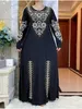 Abbigliamento etnico Musulmano Africa Medio Oriente Abaya Donna Kaftan Tessuto di seta di ghiaccio Abito lungo a maniche lunghe ricamato tradizionale Islamico 230317