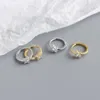 Kolczyki obręcze 14K złota Sterlling Silver 925 Małe uściski dla kobiet bruku CZ Crystals Kamienna gwiazda Małe pierścienie ucha