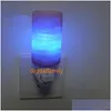 2016 Nachtlichten Natural Himalayan Zout Led Licht Decoratieve luchtzuiveringswerk Wandlampen Cilinder kwekerij Lamp Crystal US/UK Drop Delivery L DHU1J