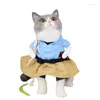 Kostiumy dla kotów wiosna i jesienna sukienka dla zwierząt świąteczne, zabawne ubrania, aby zmienić w kubistycznym zestawie
