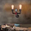 Wandleuchte Steam Punk Loft Lichter Eisen Rost Industrie Wasserrohr Retro Deckenleuchten Vintage E27 Wandleuchte für Wohnzimmer Schlafzimmer Bar