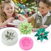 Baking Moulds Christmas Holly Leaves Mold Flower Shape Silicone Hand Made Chocolate Cookie Cake Kitchen Tool Candle Soap DIY Decor