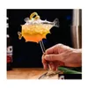 Verres à vin 200ml Creative Pufferfish Cocktail Verre Transparent Gobelet Coupe Avec St Molecar Smoke Bar Party Drinkware Drop Livraison Dhlxe