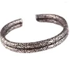 Bangle Antique Silver Hip Hop Open Cuff Vintage Twist Feather Wint Nud Bracelet для мужчин и женщин готический панк -гранж