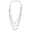 Chains Classic White Natural Stone & Crystal Shell Necklace Fashion Jewellery For Woman Party