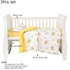 Bedding Sets 3Pcs Set Baby Beddings Set Organic Cotton Duvet Cover Case Bed Sheet Pillow Case With Cartoon Printting Children Cot Bed Linen 230317