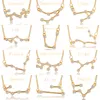 Золотое ожерелье с двенадцатью созвездиями, дизайнерское женское ожерелье из сплава, посеребренное со стразами, зодиакальное южноамериканское женское колье-подвеска, ожерелья с подарочной картой