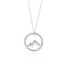 30st Simple Nature Snowy Mountain Necklace Circle Round Mountain Top Range Necklace Landscape Lover Halsband för kvinnor