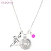 Pendentif Colliers 1PC Collier de pierre de naissance Cadeau Danse Ballet Ballerine Snap Fit 18mm Bouton Bijoux Bijoux