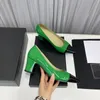 2023 designer Bright colored pointed high heel sandals womens luxury Patent Leather elegance shallow mouth Dress sandal ladys Sexy fashion Spliced Thick heel shoes