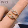 Anelli a fascia RAKOL Gothic Hollow Out Square Simple Bridal Cubic Zirconia Finger Rings per le donne Fashion Bead Student Wedding Gioielli insoliti G230317