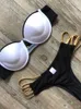 Bikini Set Black Bandage Swimsuit 2021 Sexy Braziliaanse bikini Push Up Swimwear Women Micro Bikini's Plus Maat Strandkleding LCHTIJK GOUD Strandkleding P230316