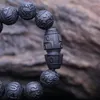 Strand Natural Ebony Tibetan Buddhism Sex-karaktärsmantra nioögda 12mm Amulet smycken Tärrad lycka gåva