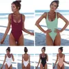 Costumi da bagno femminile all'ingrosso costume da bagno monopezzo Donne sexy a colori solidi aperti conservativi più dimensioni