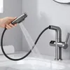 Banyo Lavabo muslukları LCD Dijital Ekran Havza Musluğu Çekin Musluk Soğuk Mutfak Pirinç Güverte Montajı Mikser