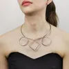 Choker Fashion Gold Color Morques Bib krage halsband uttalande Punk Metal Geometric for Women Party Jewelry Trendy