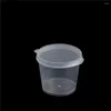 Bouteilles de stockage 100 pièces en gros clair alimentaire petits conteneurs de sauce paquet boîte couvercle Portable gobelets en plastique jetables transparents