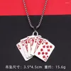 Подвесные ожерелья Creative Shunzi Poker Entuare Collece Old K Red Peach A Metal Fashion Hip Hop Murdy Diamond's Men's and Wome