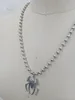 Kolye Kolyeleri Goth Vintage Metal Örümcek Gümüş Renk Çelik Top Zinciri Kısa Gerilim estetik Takı Kadınlar Bijoux Femme