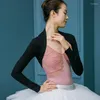 Сценя носить с длинными рукавами балет -свитер топ для взрослых женская одежда для женской одежды весна теплое танце
