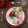 Dinnerware Sets 2pc Burlap Lace Cutlery Pouch Christmas Cover Knife Fork Holder Bag Home Party Table Decoration Rustic Wedding Tableware